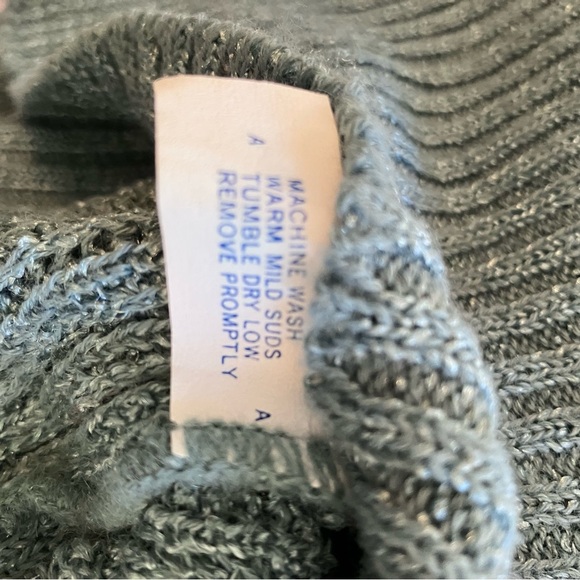 VTG Women’s 90s Pandora Blue Metallic Sweater Ruffled Edge 3/4 Sleeve Sz. S - Picture 3 of 9